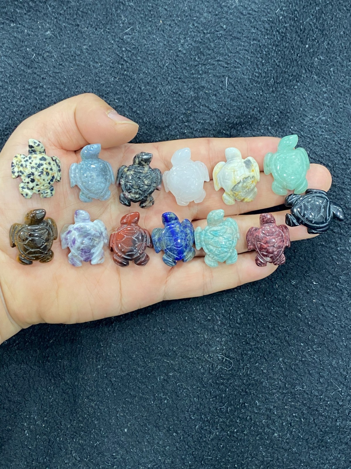 5pc Natural mix Quartz hand Carved Mini Sea turtle crystal Reiki healing