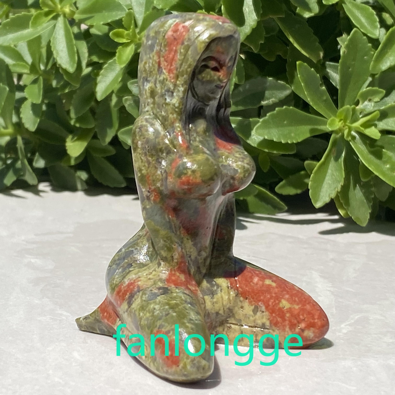 3″ Natural Unakite Women Naked Quartz Crystal Skull Carved Goddess Reiki 1pc