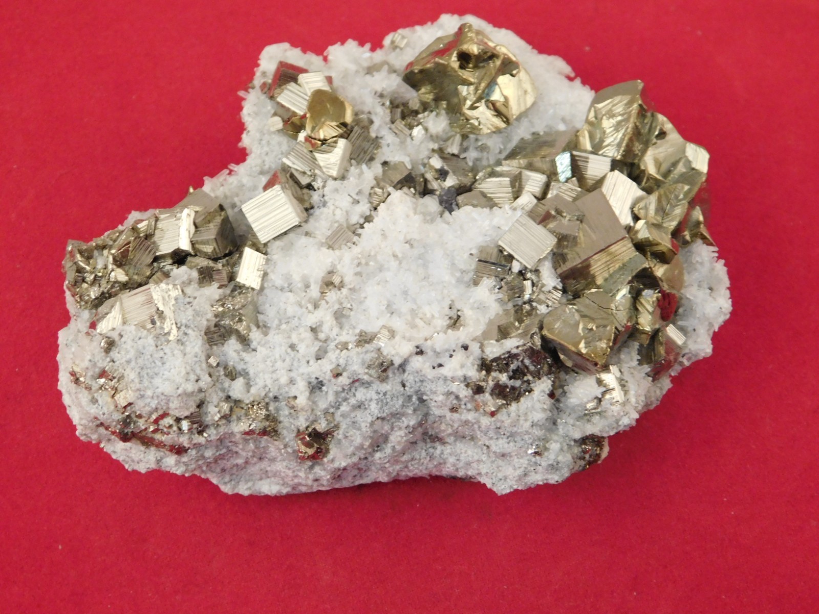 AAA PYRITE Crystal CUBE Cluster with Little QUARTZ Crystals Peru 143gr