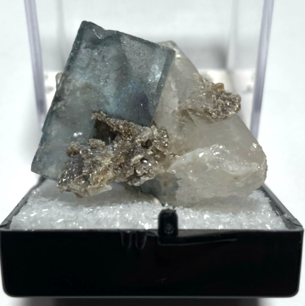 Baby blue Fluorite with Quartz and Muscovite Thumbnail from China