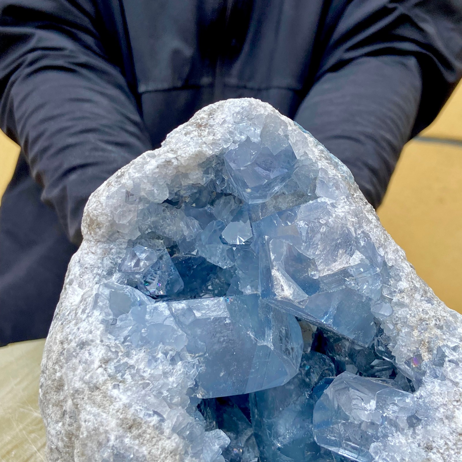 7.71LB Natural blue crystal cave quartz crystal cave mineral specimens