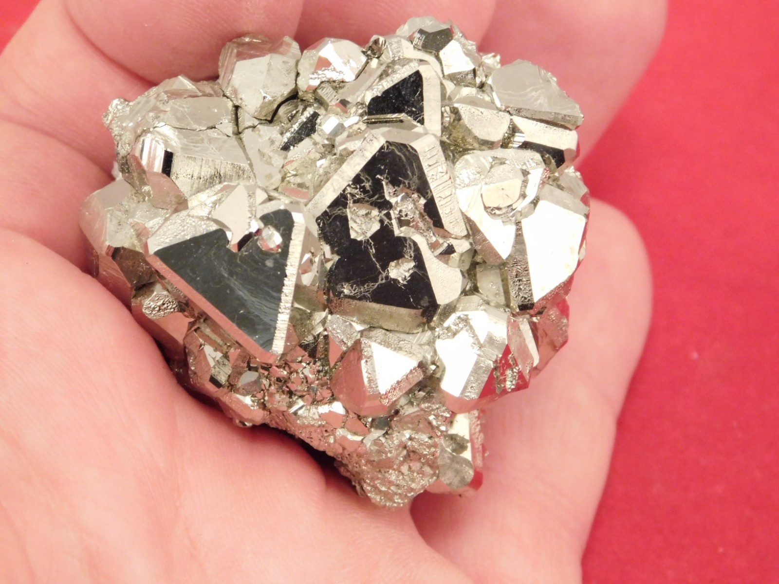 PYRAMID Shaped Crystals! Tetrahedron PYRITE Crystal Cluster Peru 174gr