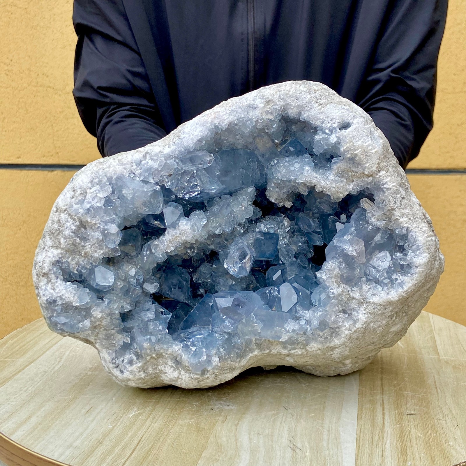 25.35LB Natural Beautiful Blue Celestite Crystal Geode Cave Mineral Specimen
