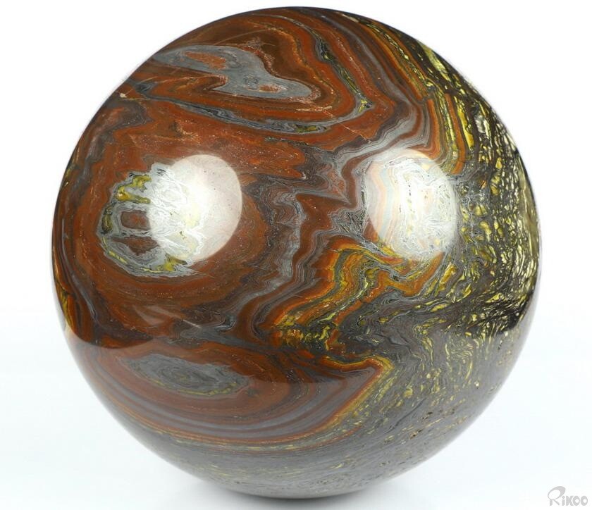 Huge 5.6″ Colorful Tiger Iron Eye Carved Crystal Sphere, Crystal Healing