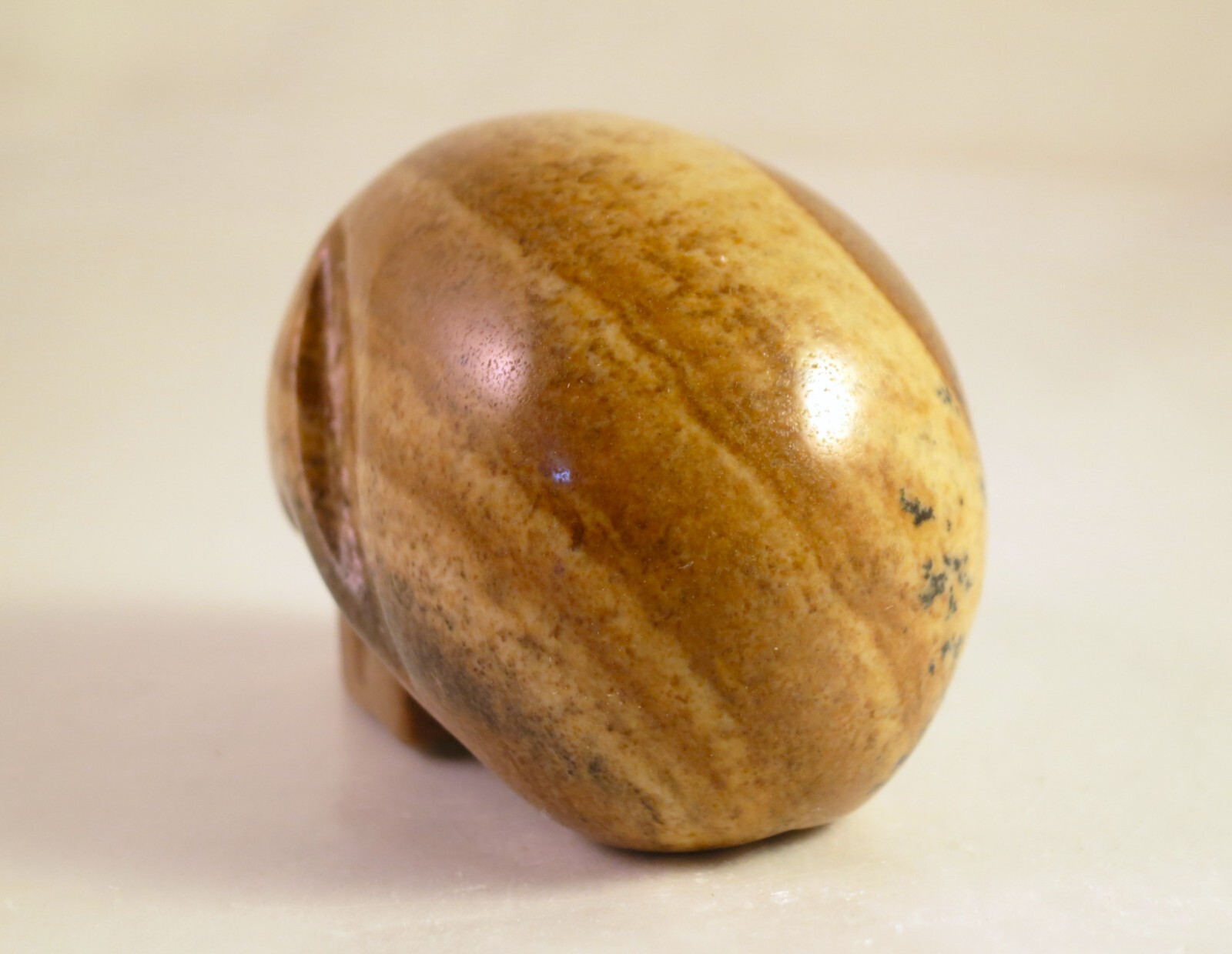 2″ PICTURE JASPER Carved and Polished SKULL