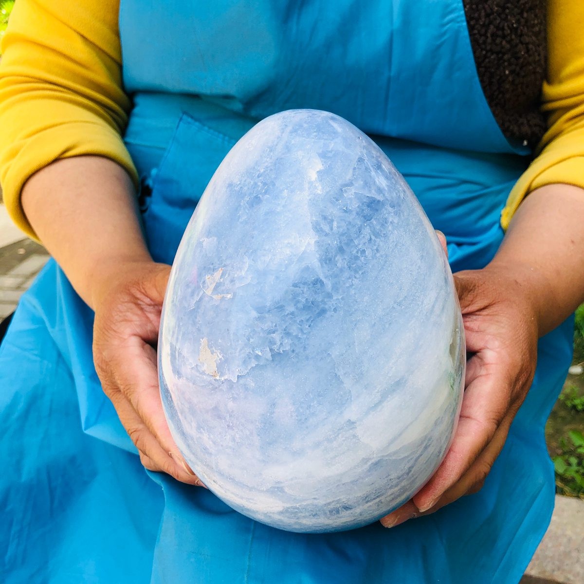 8.2LB Natural Beautiful Blue Crystal Egg Crystal Mineral Specimen Healing 4767
