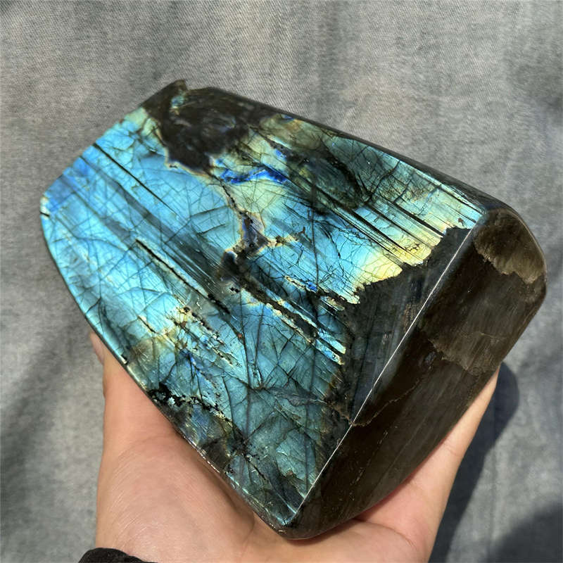 1.48kg Natural Labradorite Quartz Crystal Spectrolite Mineral Reiki healing