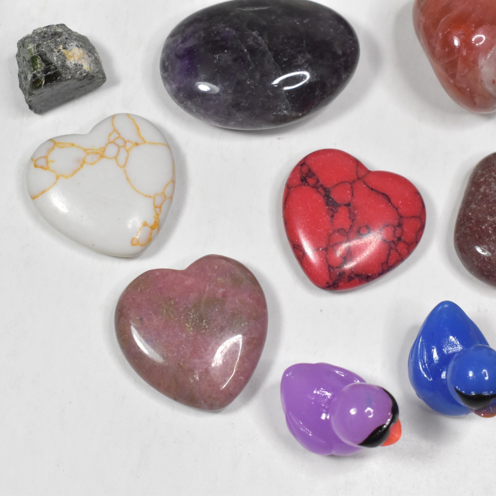 Assortment of Tumbled Stones Crystals Polished Rocks Mixed Lot Opalite Amethyst