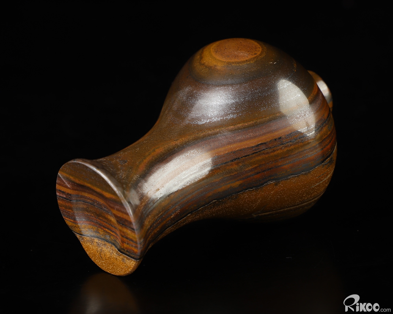 3.0″ Tiger Iron Eye Hand Carved Crystal Vase Sculpture, Crystal Healing