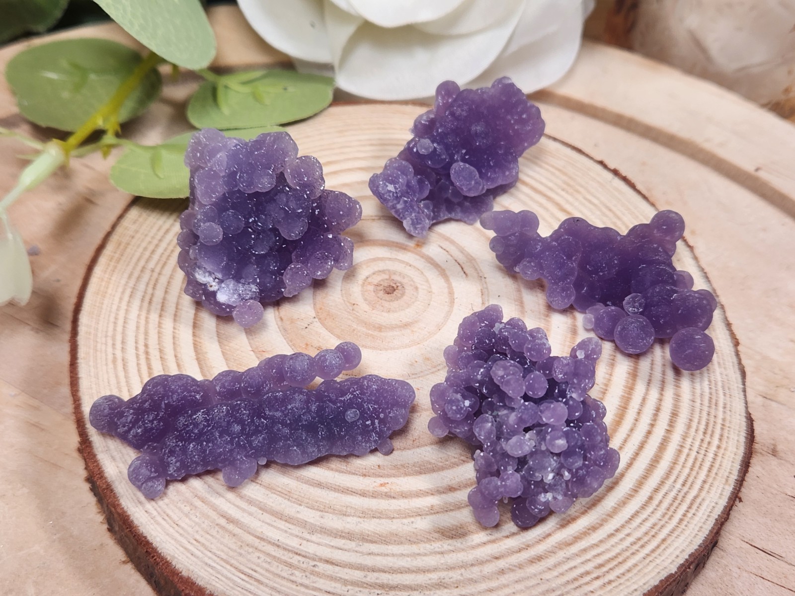 38g Grape Agate Lot West Sulawesi Indonesia Large Botryoidal Grapes 5 Pieces #EL