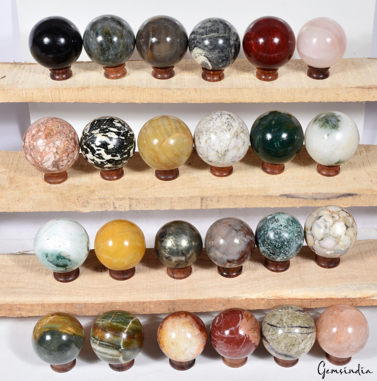6.4 Kg/24 Pcs Natural Untreated Bi Color Multi Gems Huge Sphere Wholesale Lot