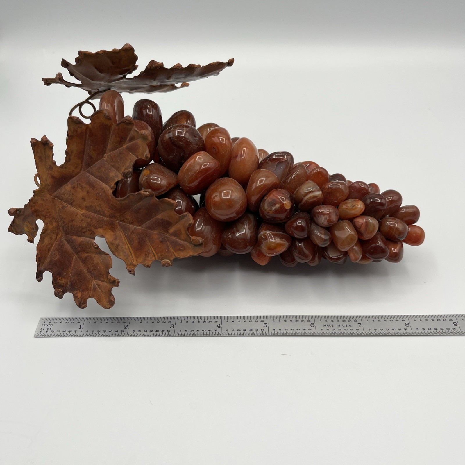 Vintage Polished Agate Stone Multicolor Grape Stone Cluster – 8.5″ Long