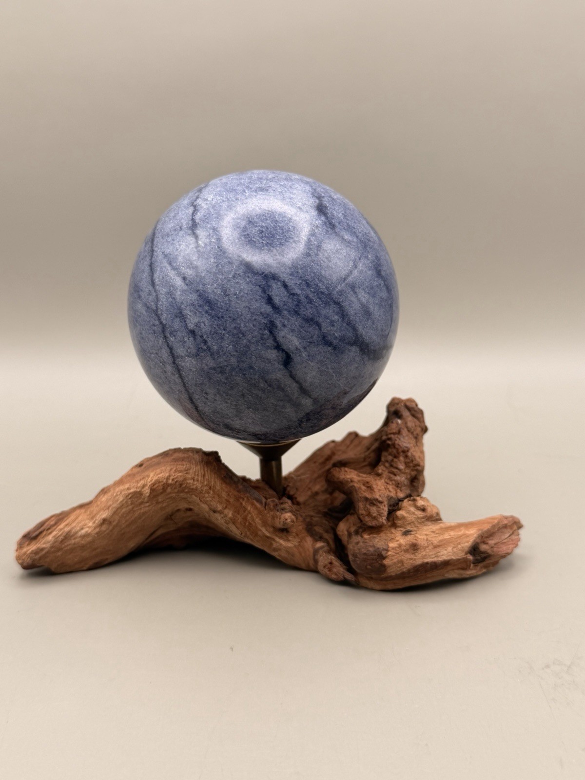 Natural Driftwood Sphere Stand Holder For Crystal Display