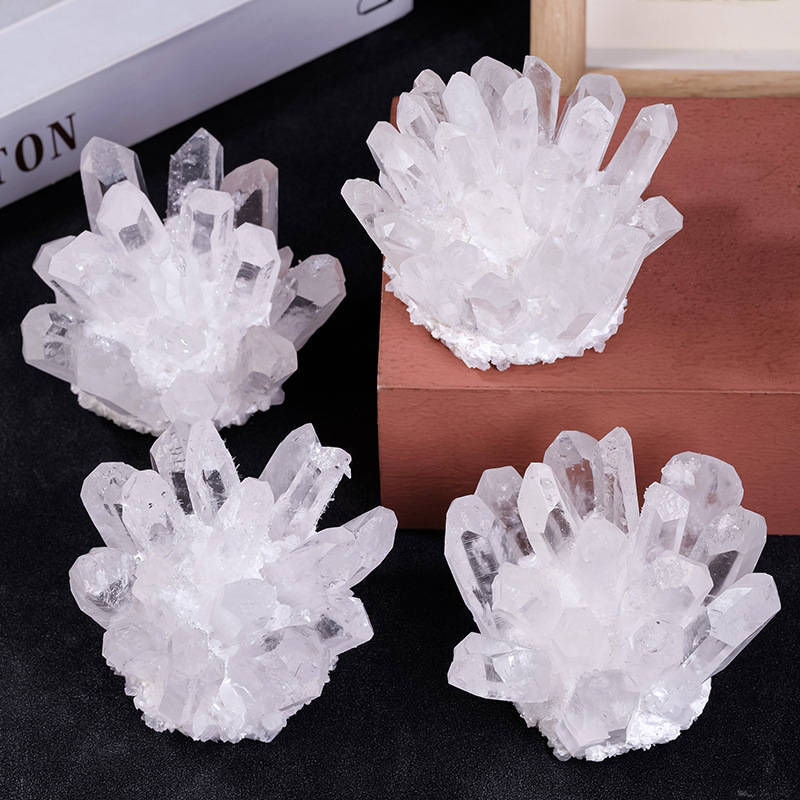 200-300g Natural Clear Quartz Cluster Crystal Point Gemstone Geode Specimen Gift