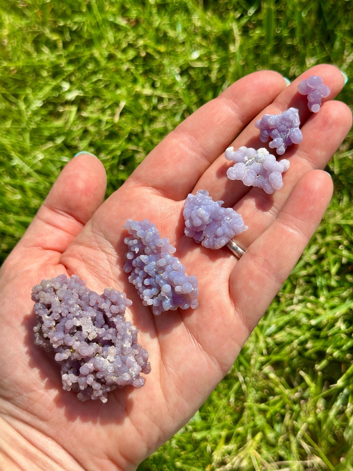 Raw Grape Agate Stone (Purple Botryoidal Chalcedony) from Indonesia