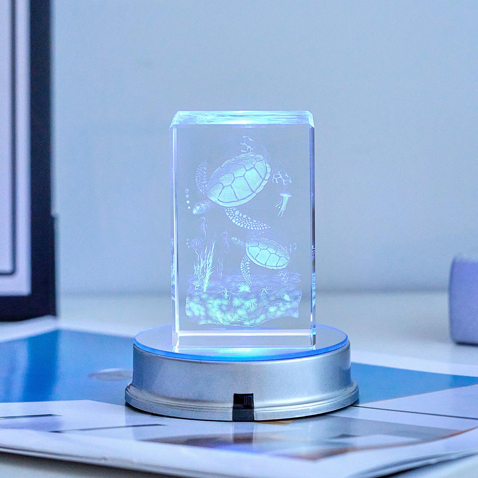 LED Light Base Display Stand,Lighted Up Stand Color Changing Small LED for 3D…
