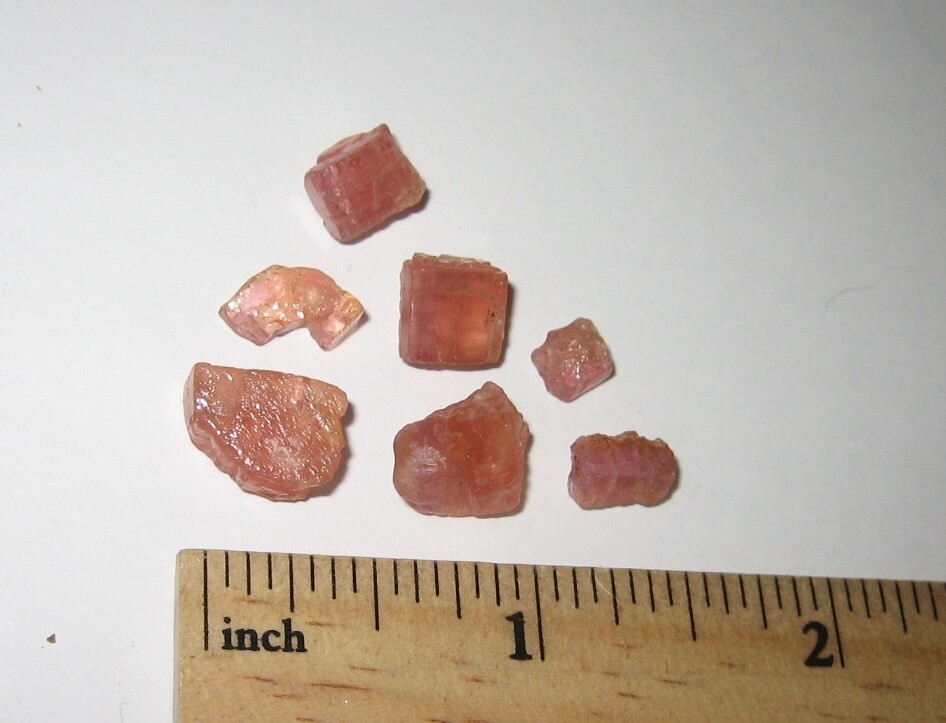 7 ULTRA RARE COLOR! 0.2″-0.4″ PINK IMPERIAL TOPAZ CRYSTALS BRAZIL ~ 6grams *4