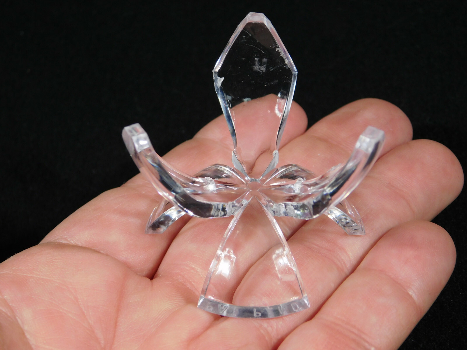 Display Stand Three Prong Tulip Clear Lucite Small Size