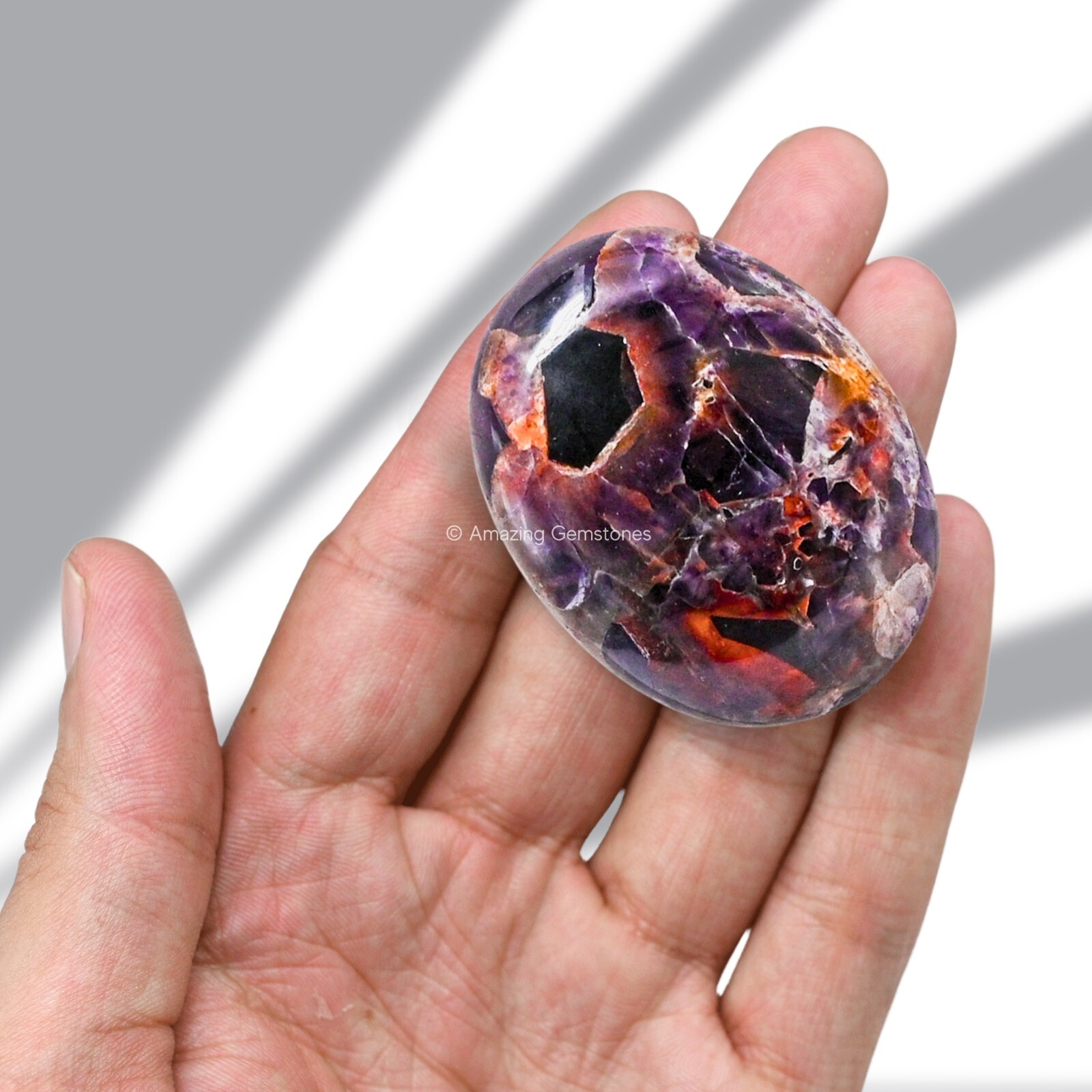 Dreamy Amethyst Crystal Palm Stone
