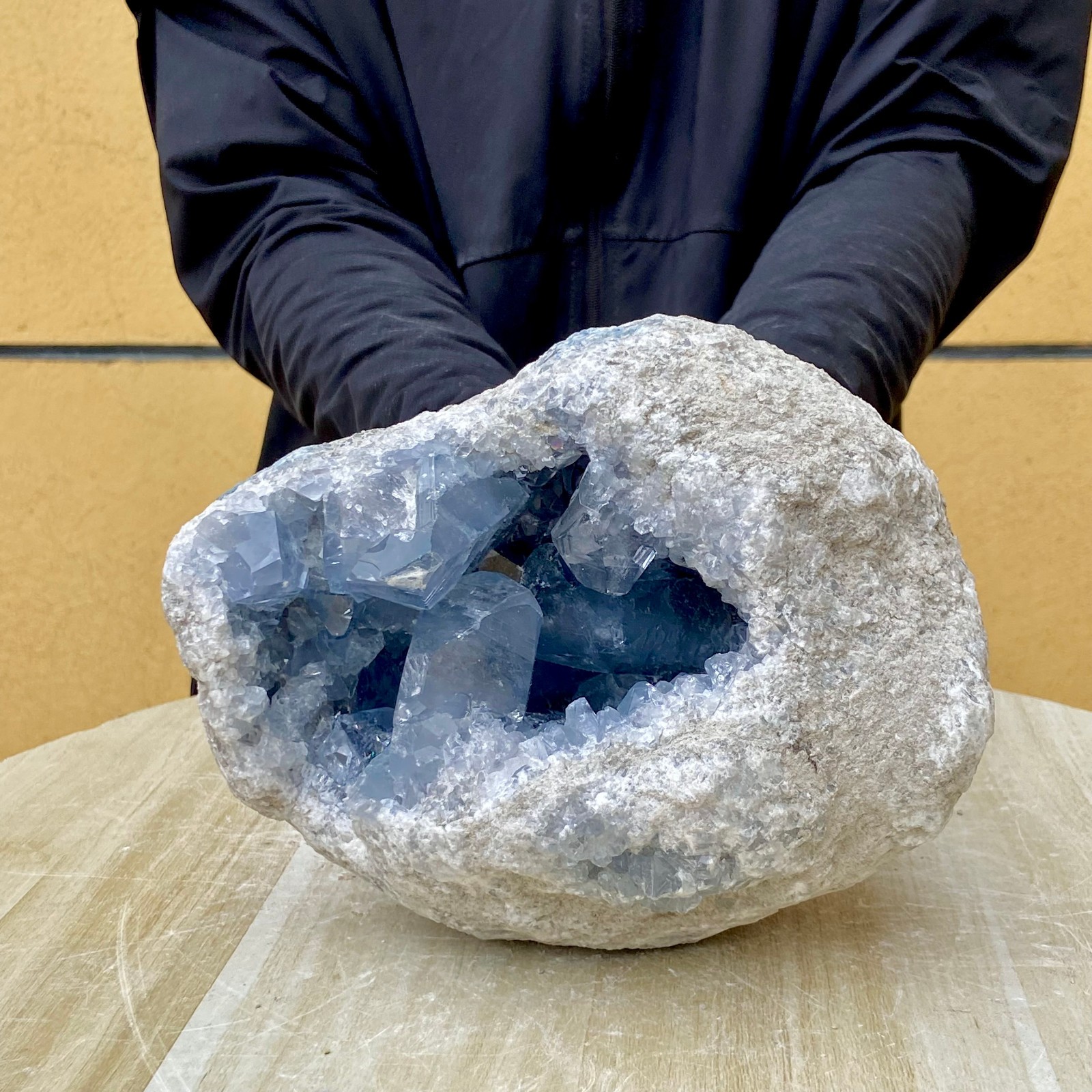 7.71LB Natural blue crystal cave quartz crystal cave mineral specimens