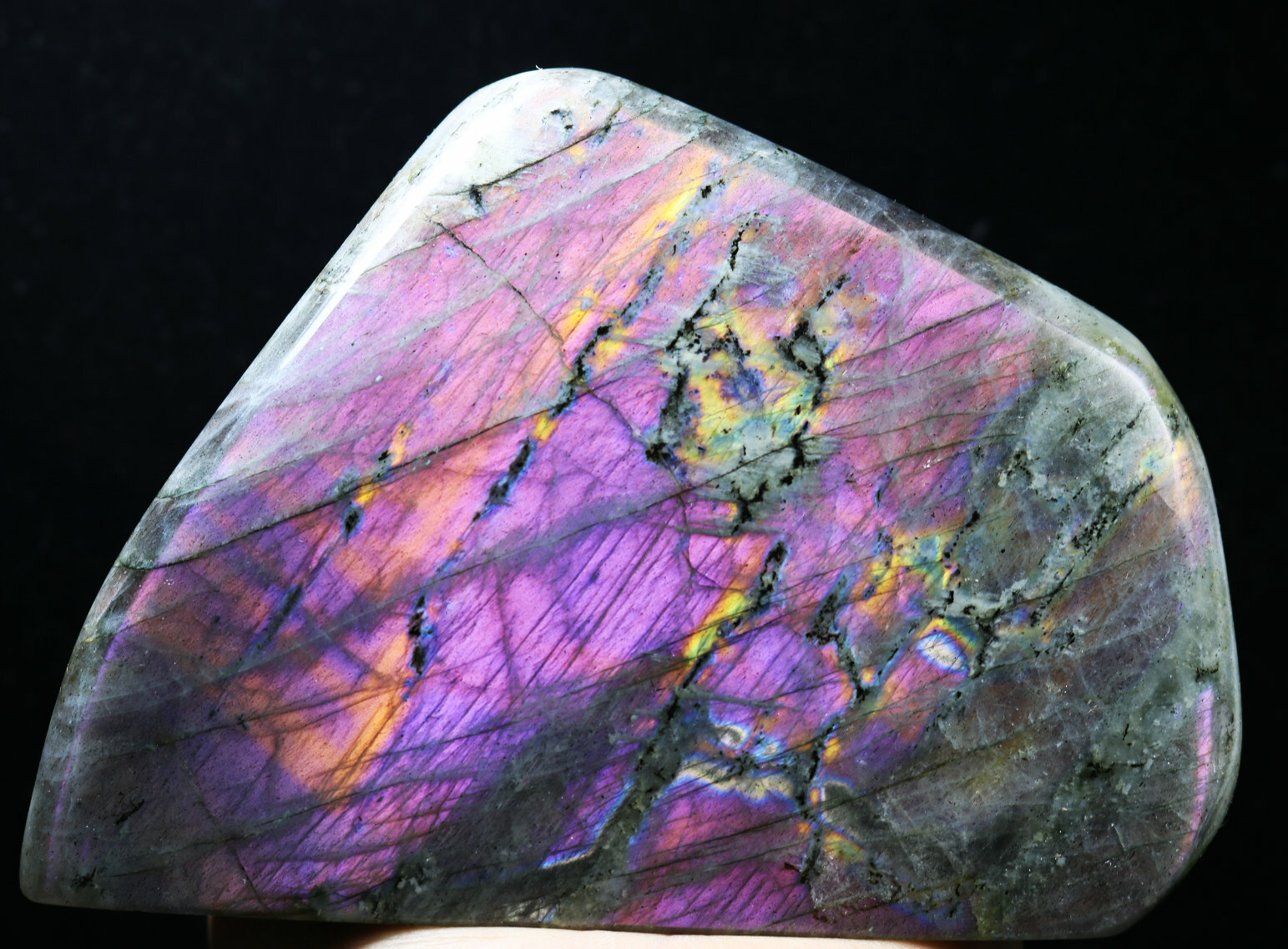 3.03lb Natural Nice Rainbow Purple Flash Labradorite Spectrolite Crystal Stone