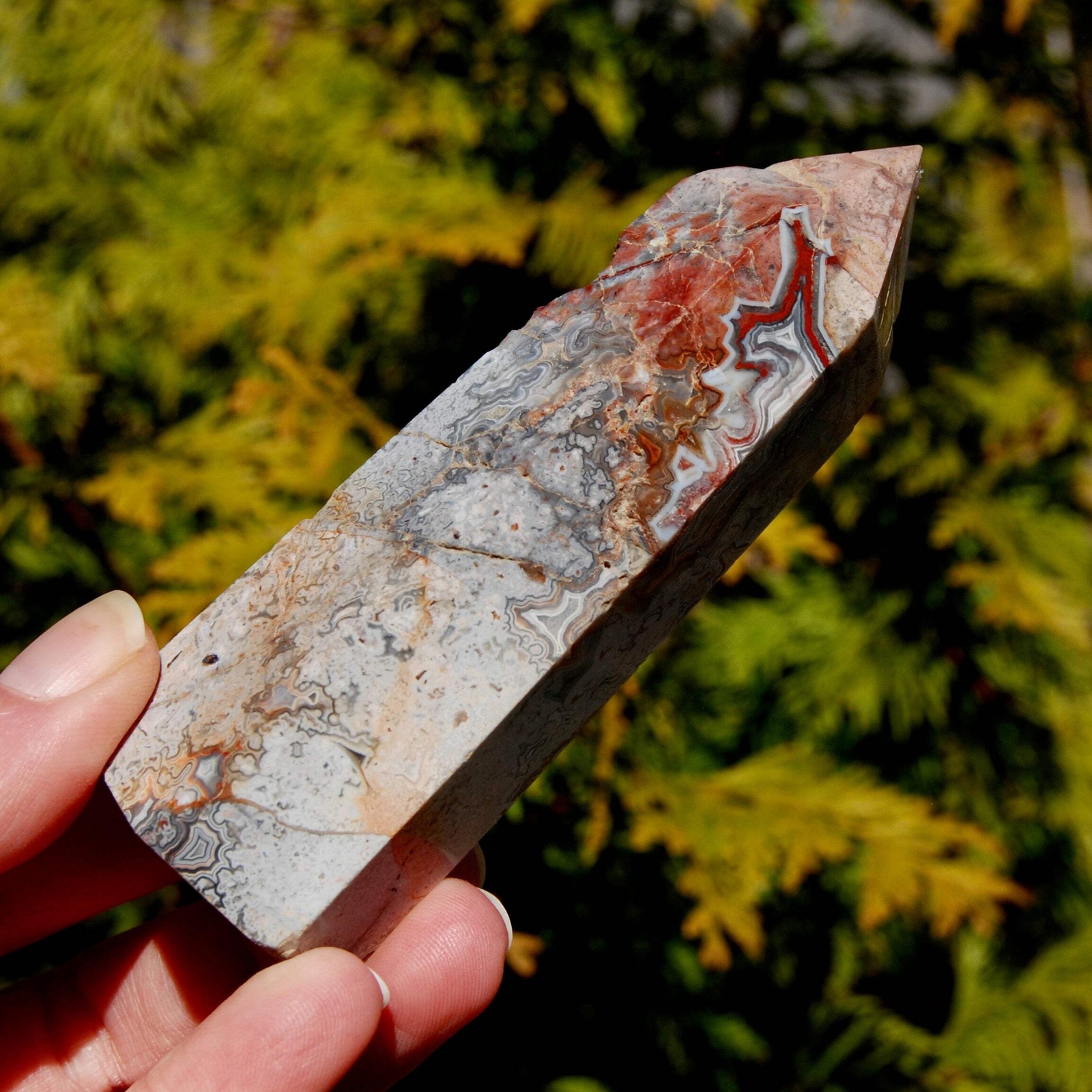 4.25in 175g Crazy Lace Agate Crystal Tower, Mexico