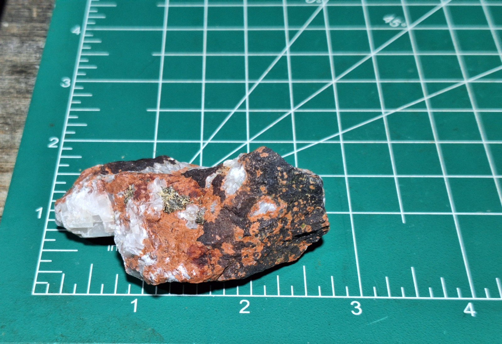 Calcite Epidote and Microcline In Basalt Conglomerate -Michigan Copper Mine