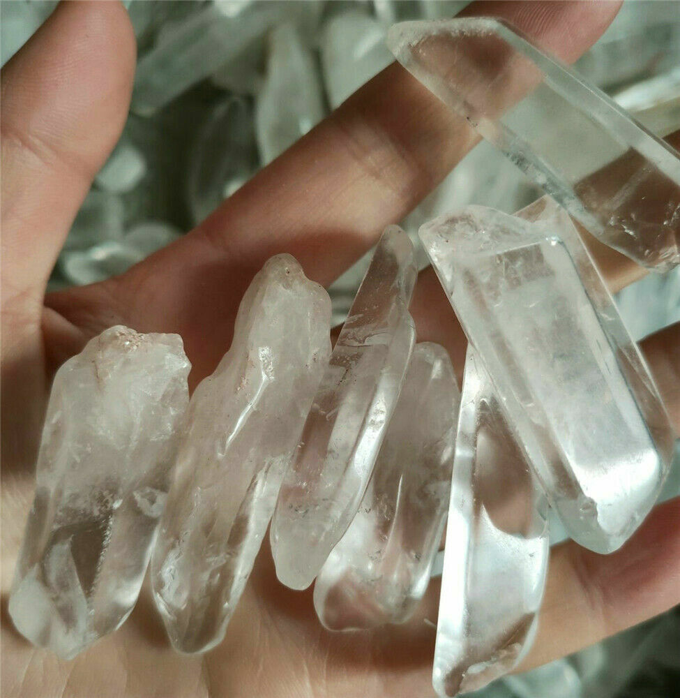 100g 4-8pcs Natural Quartz Crystal Polished Points Terminated Wand Specimen