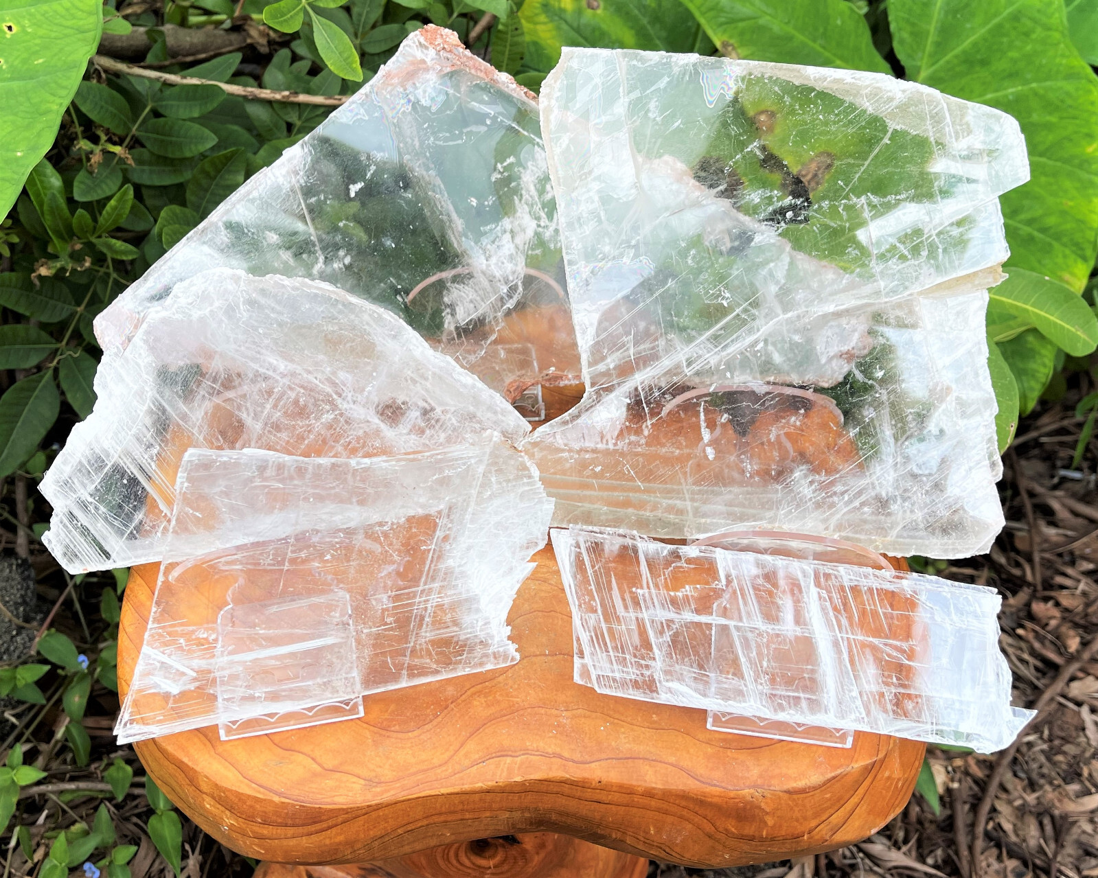 JUMBO Natural Selenite Slabs & Stand! Raw Selenite Slice, Selenite Crystal Plate