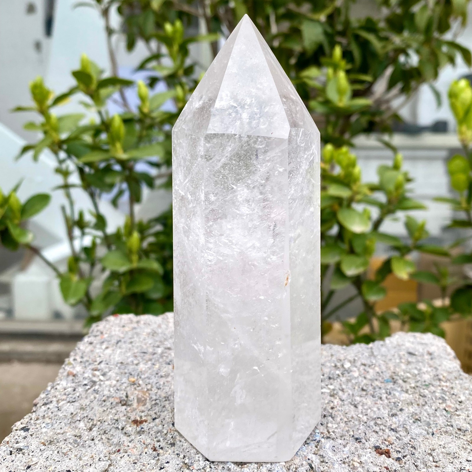 1.01LB Natural Clear White Crystal Obelisk Transparent Quartz Energy Column Reik