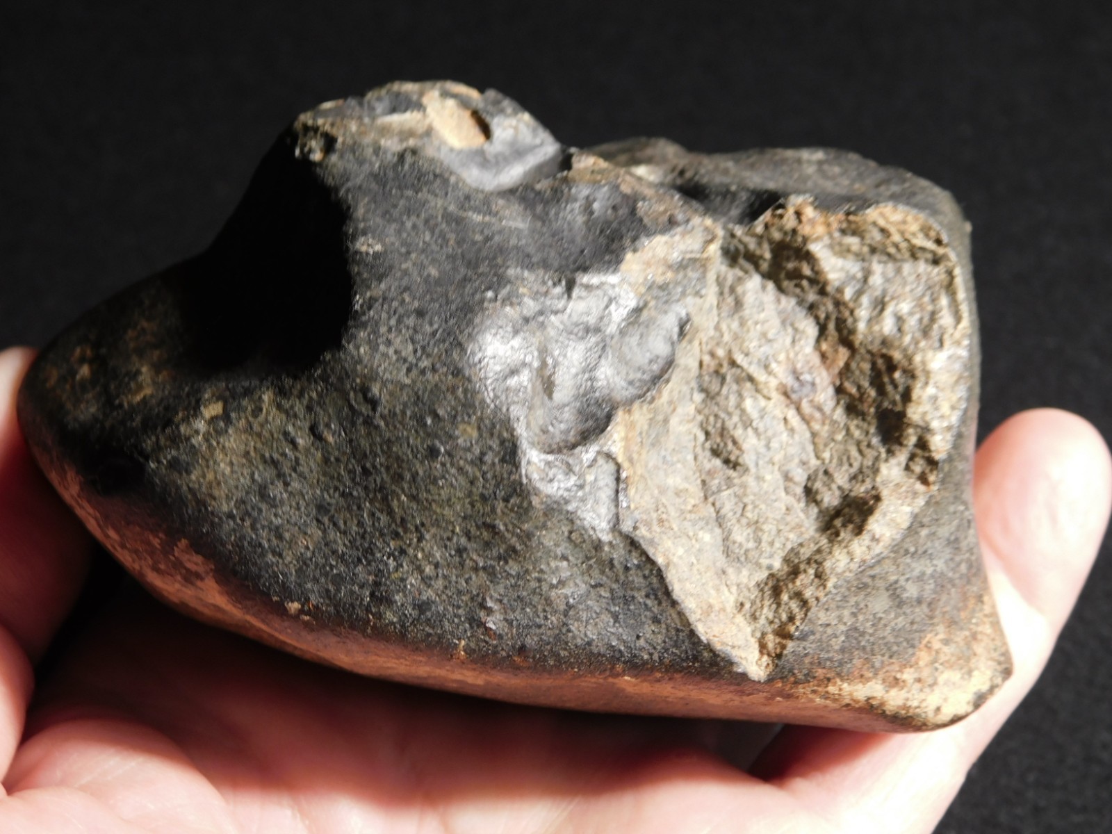 Big! N.W.A 869 Stony METEORITE with Dark Fusion Crust and DEEP REGMAGLYPTS 880gr