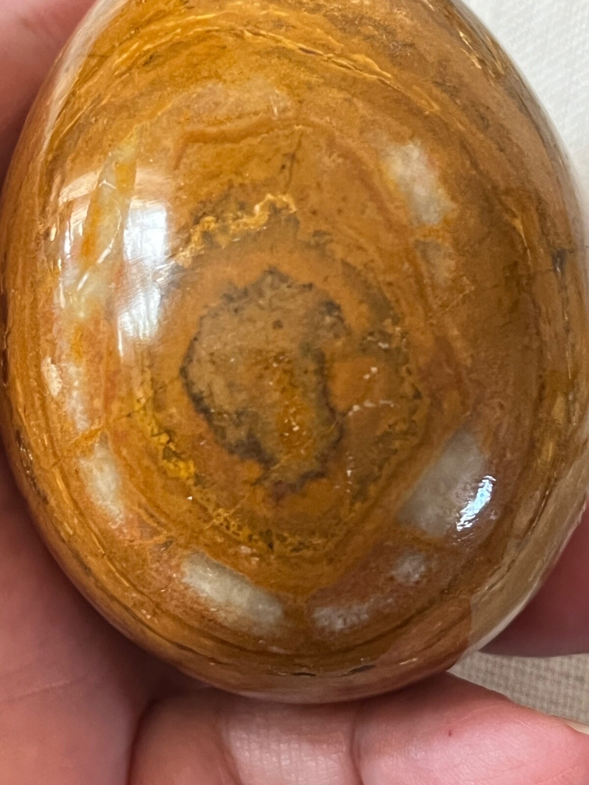 Gold Tripod dragons stand brown and reddish-brown stone Brazilian jasper egg..