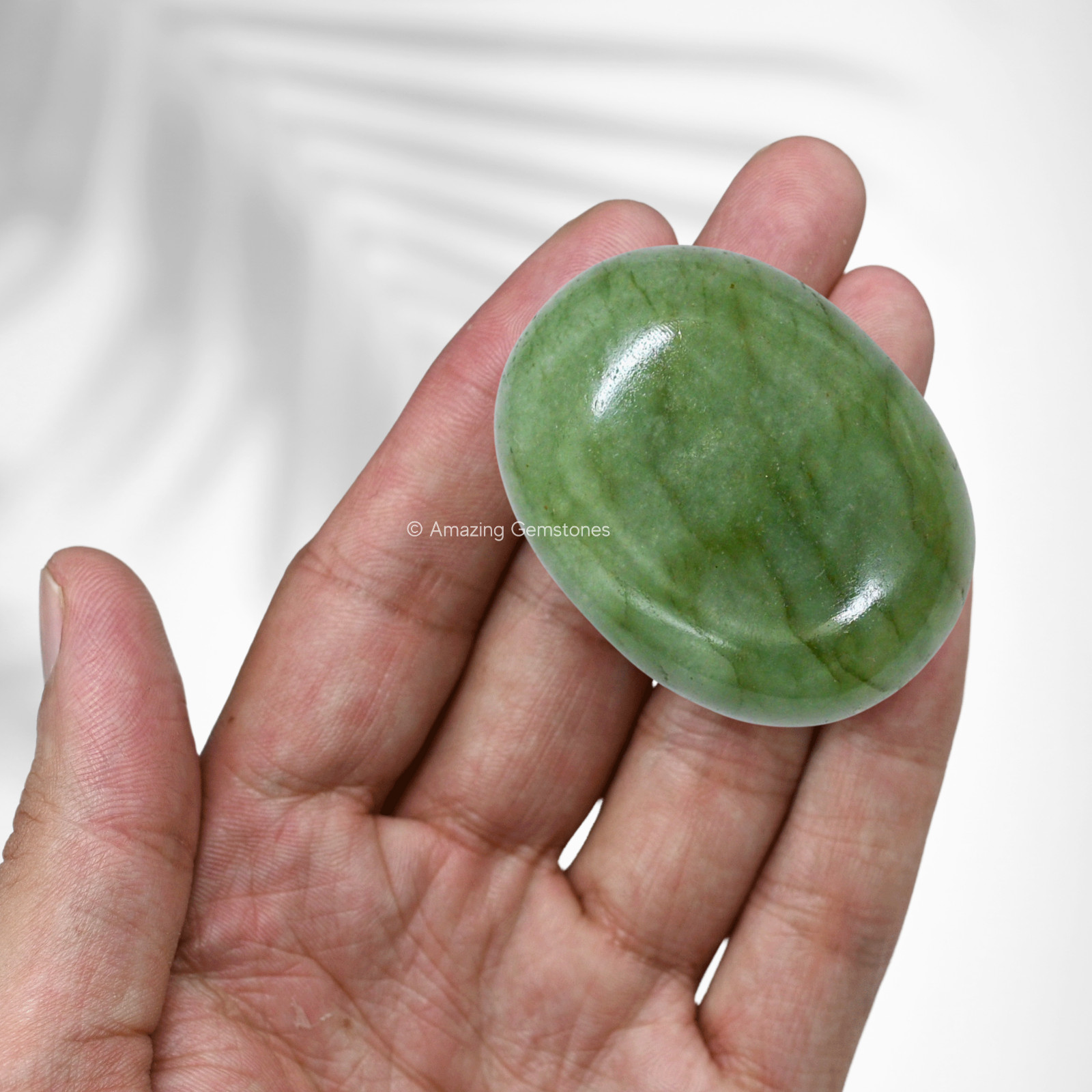 Light Green Aventurine Crystal Palm Stone