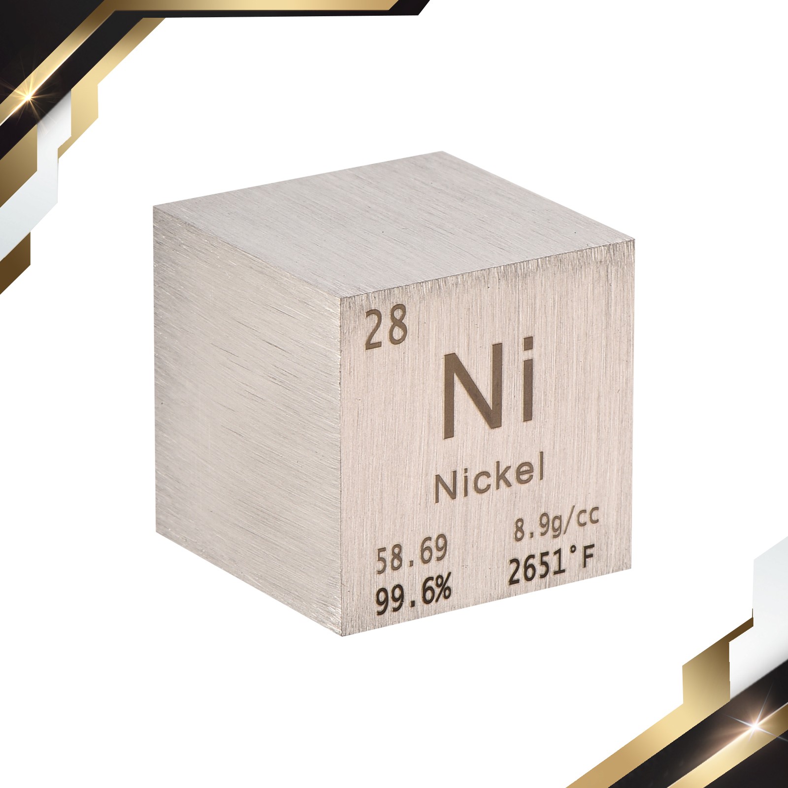 Nickel Cube Metal Element High Density Block Pure Periodic 1″