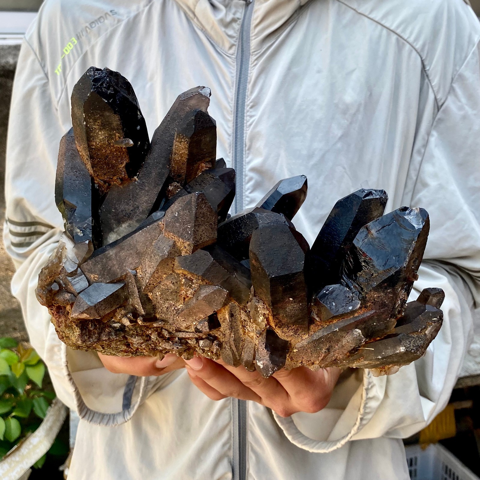 7.7LB Natural Tea black Crystal quartz Cluster Mineral Specimen Healing reiki