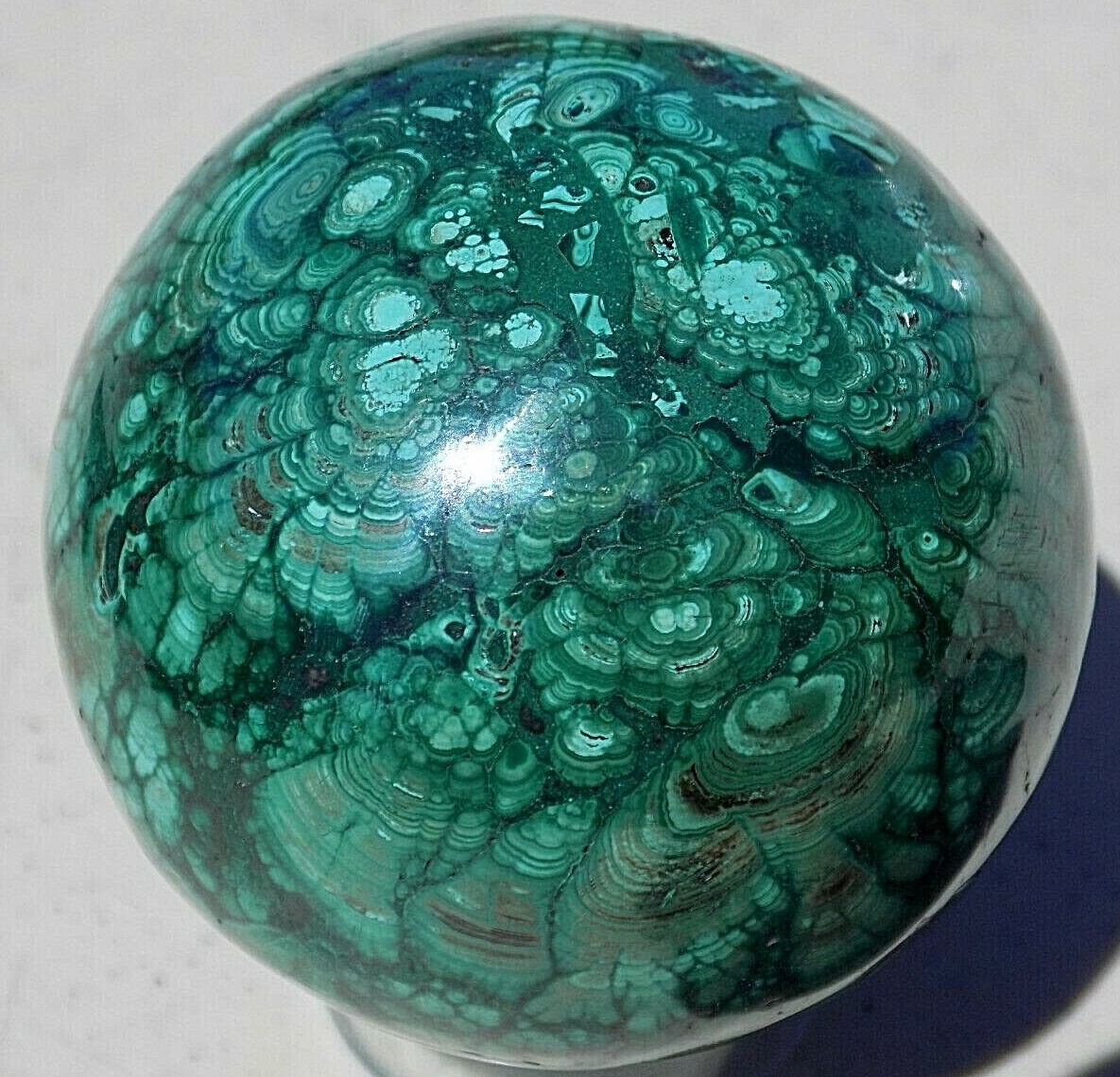 MALACHITE MARBLE HANDMADE SPHERE CONGO SPECIMEN 56mm 2 3/16” 8482