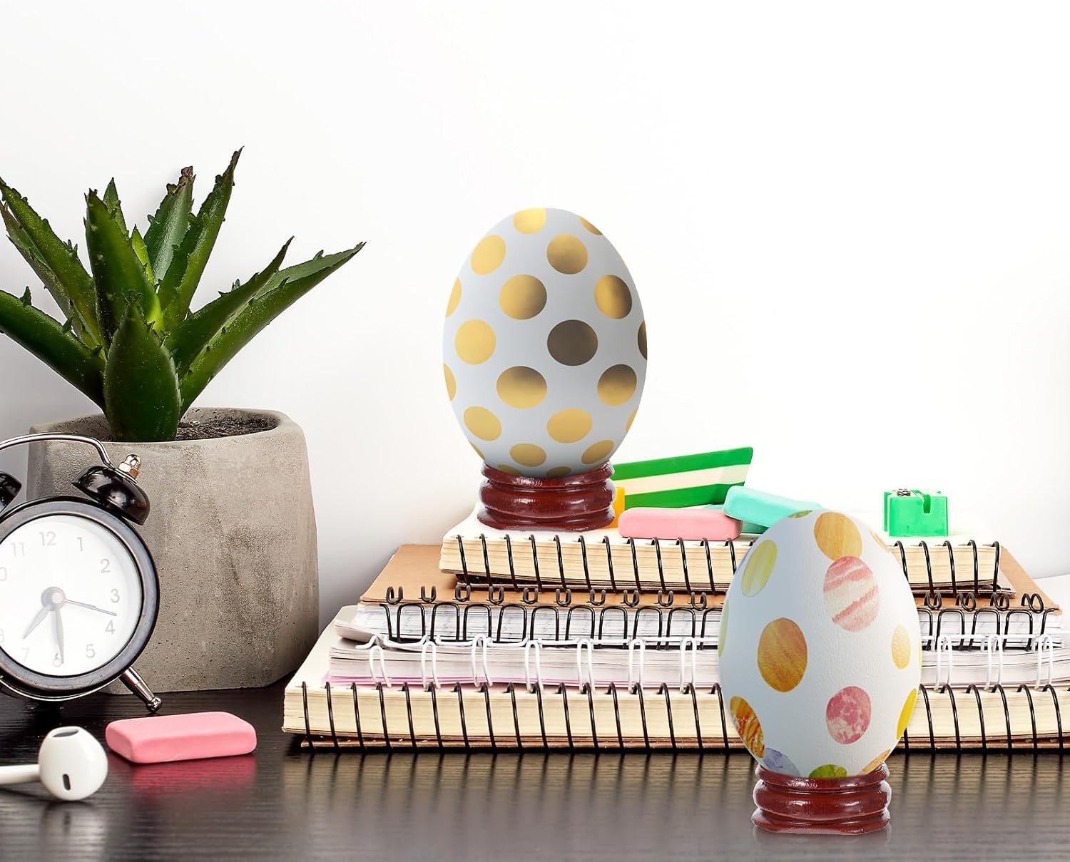 15 Pcs Sphere Stands for Display Crystal, Crystal Holder Wood Egg Ball St
