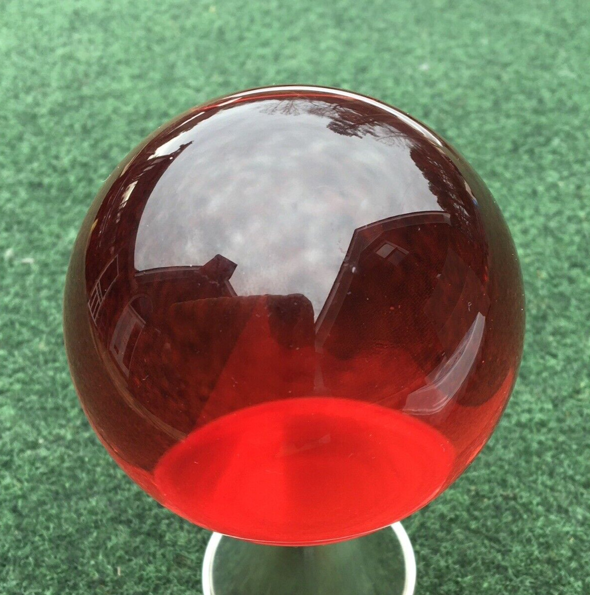 Red Crystal Ball 3″ diameter for Feng Shui, Meditation, Decor, No Stand Included