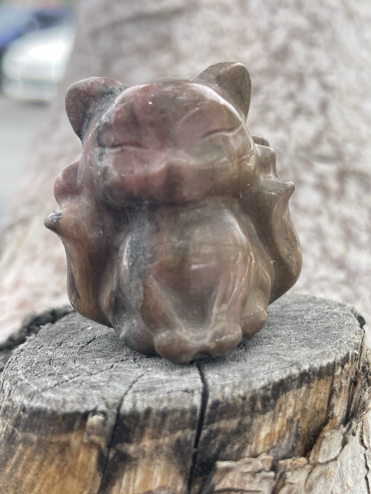 Picture Jasper Crystal/Gemstone Nine-Tailed Fox Mini Carving 47G 1 1/4″ x 1 1/4″