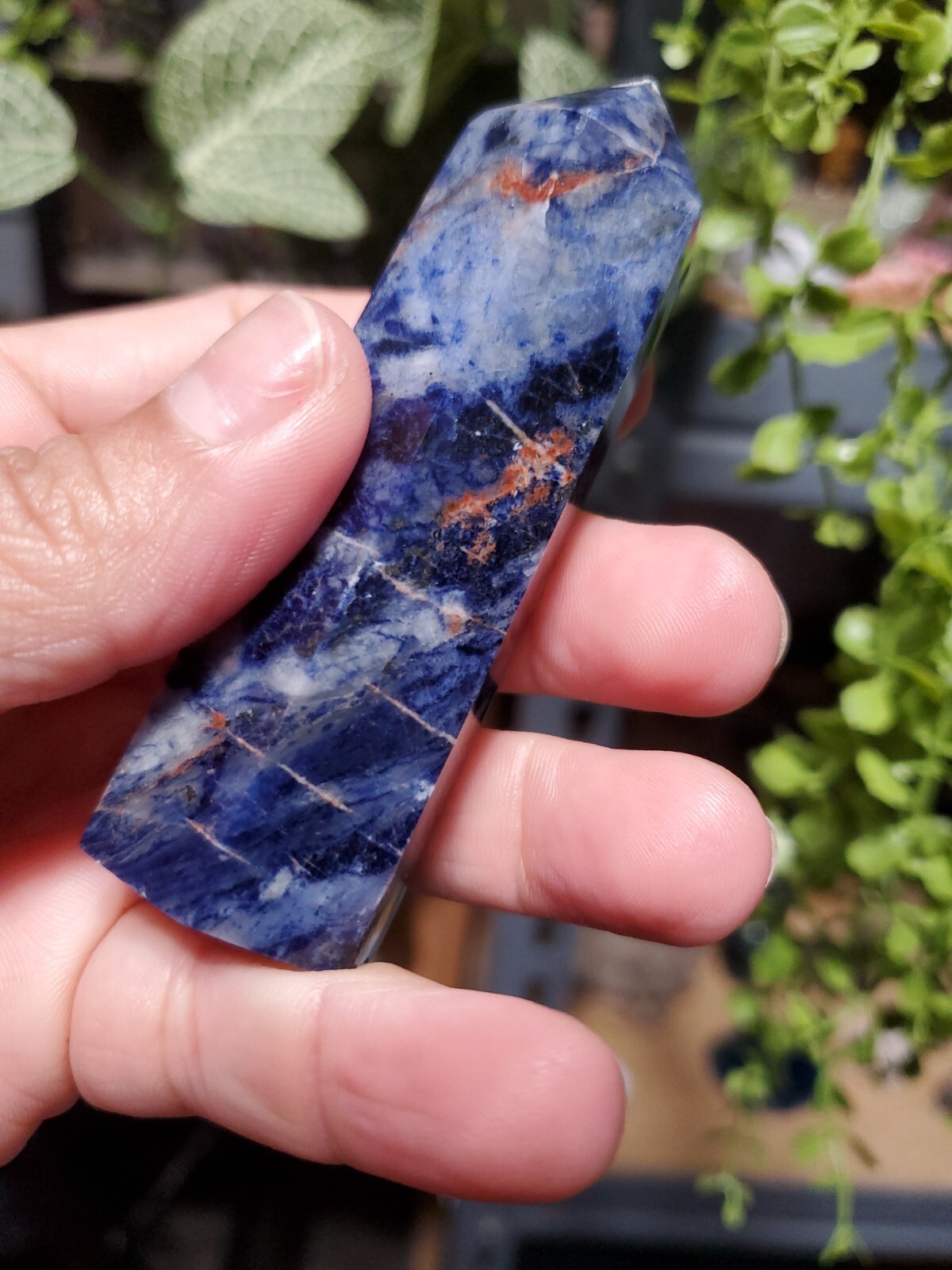 Natural Sodalite Healing Crystal Wands Obelisk Reiki Tower 3.5″