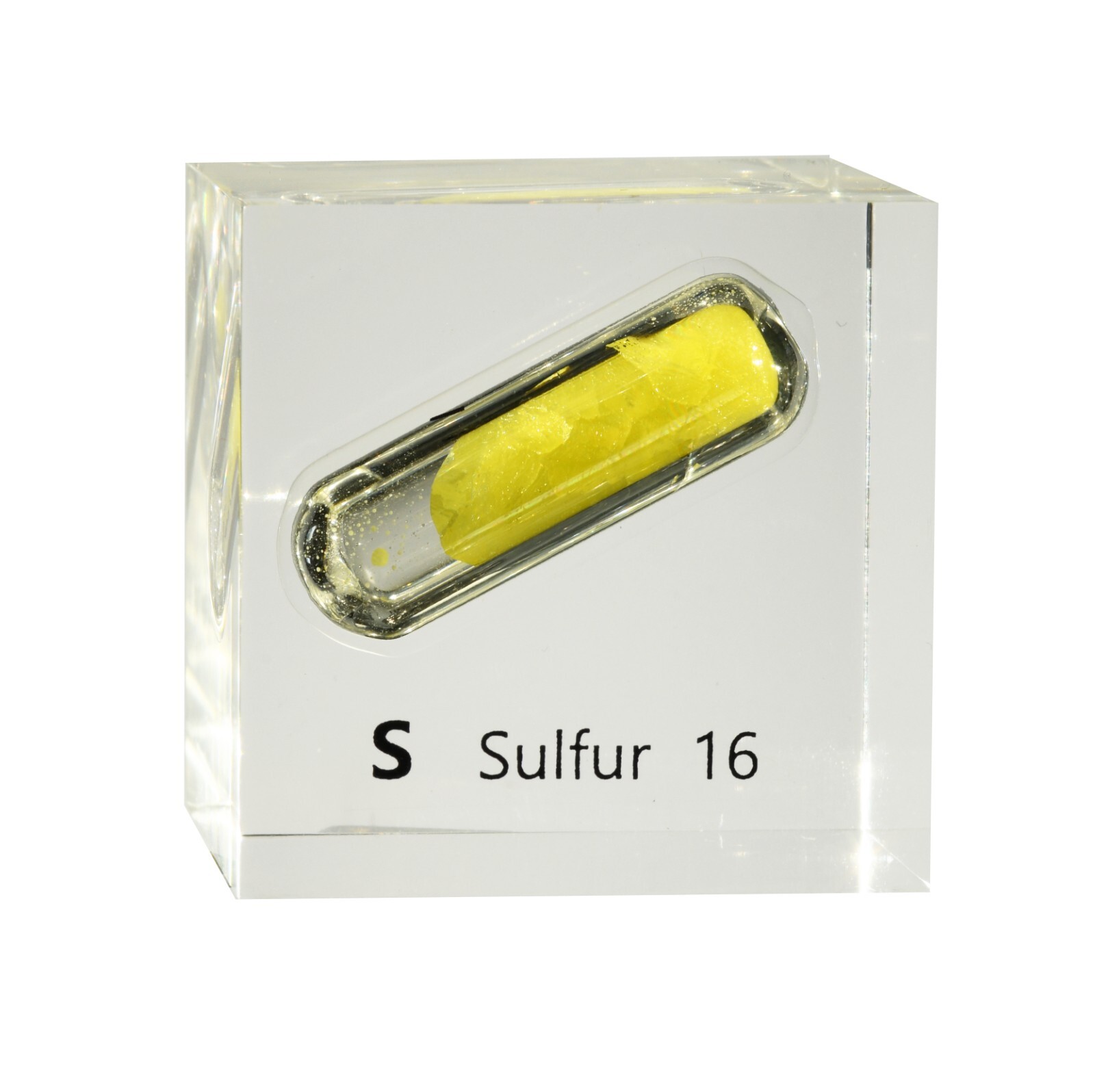 Sulfur 50mm Lucite Acrylic Cube for Element Collection USA SHIPPING