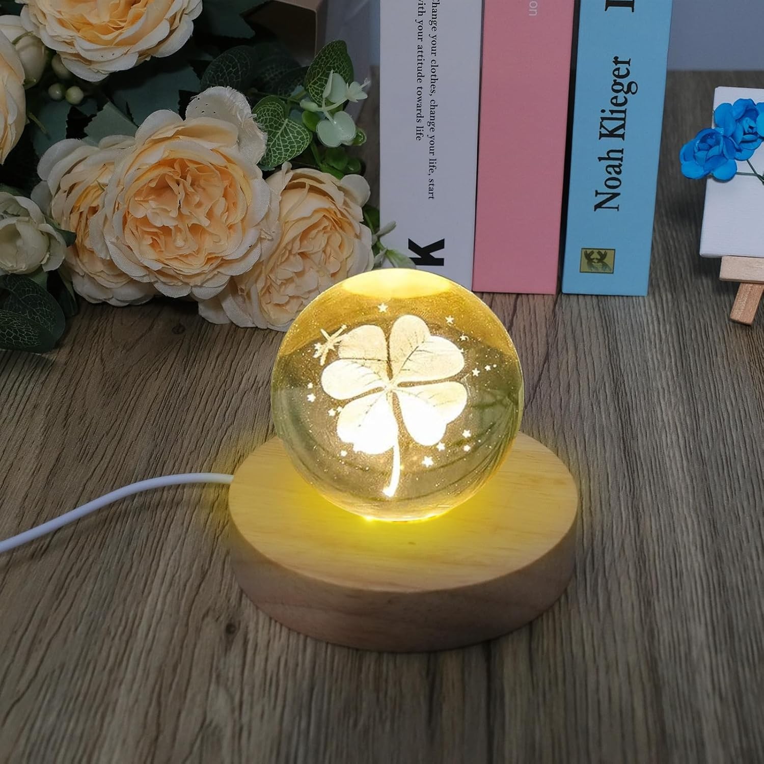 Olutacot 10 Pcs Wooden LED Display Bases Round Wood Display Lighted Bases for…