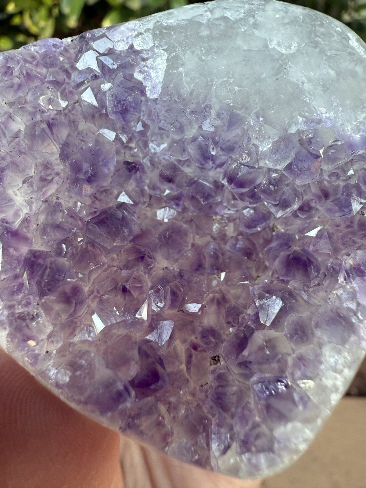 Full Quartz Purple Amethyst Crystal Heart Carved And Polished 6.8oz 62mm X 64mm