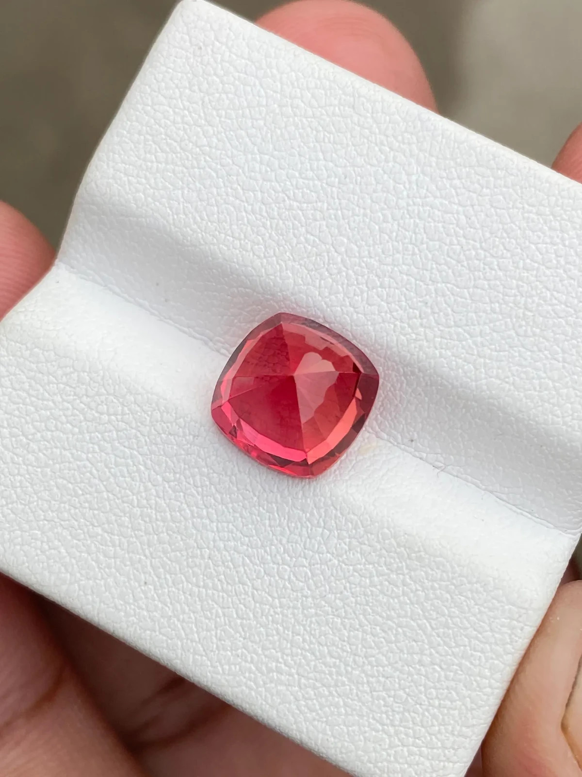 6 Ct Lab Grown Orange Sapphire, 10x10mm Cushion Cut Loose Gemstone .