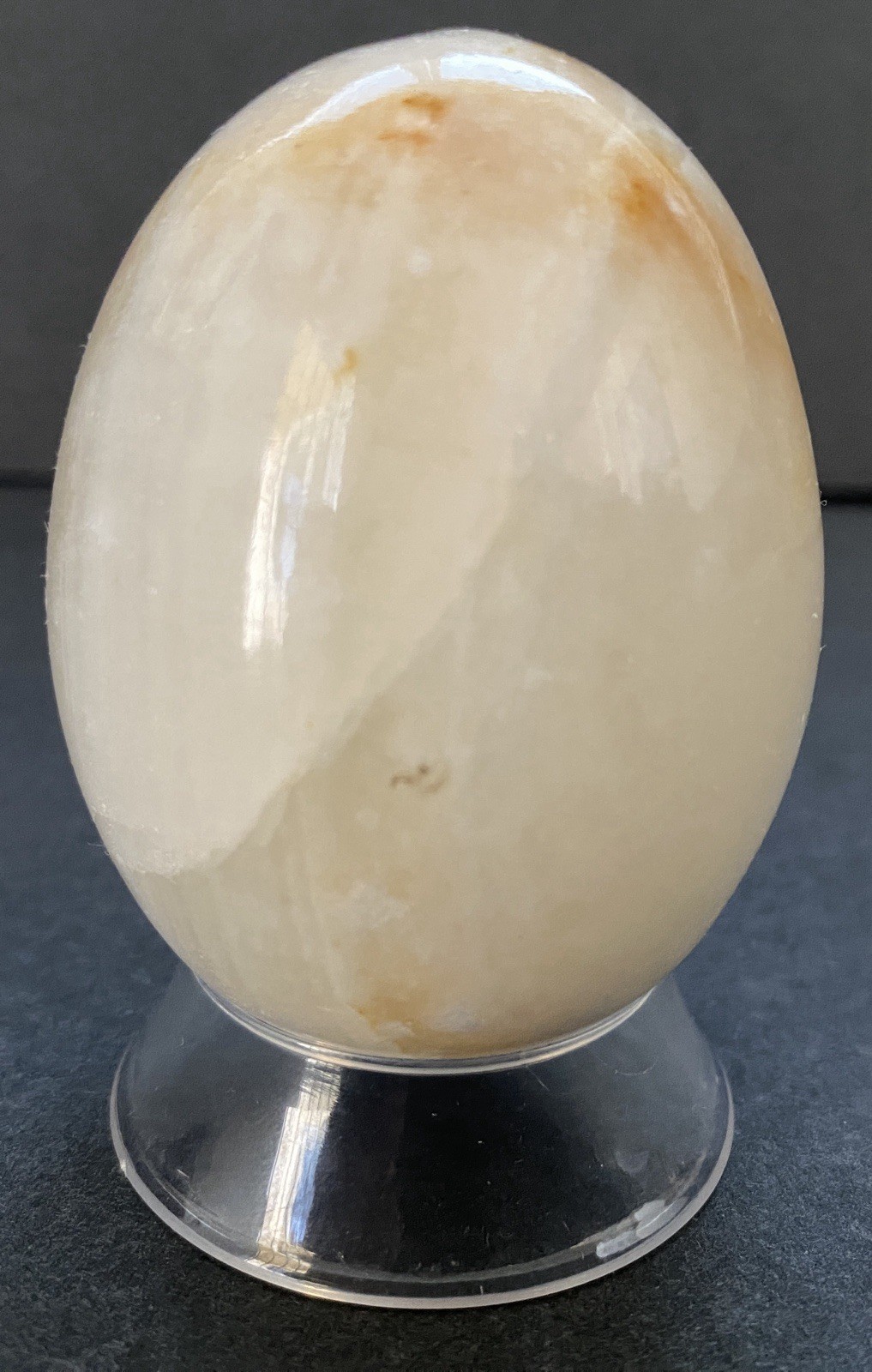 Natural Onyx Stone Egg With Stand Hand Polished Banded Agate Calcite Crystal