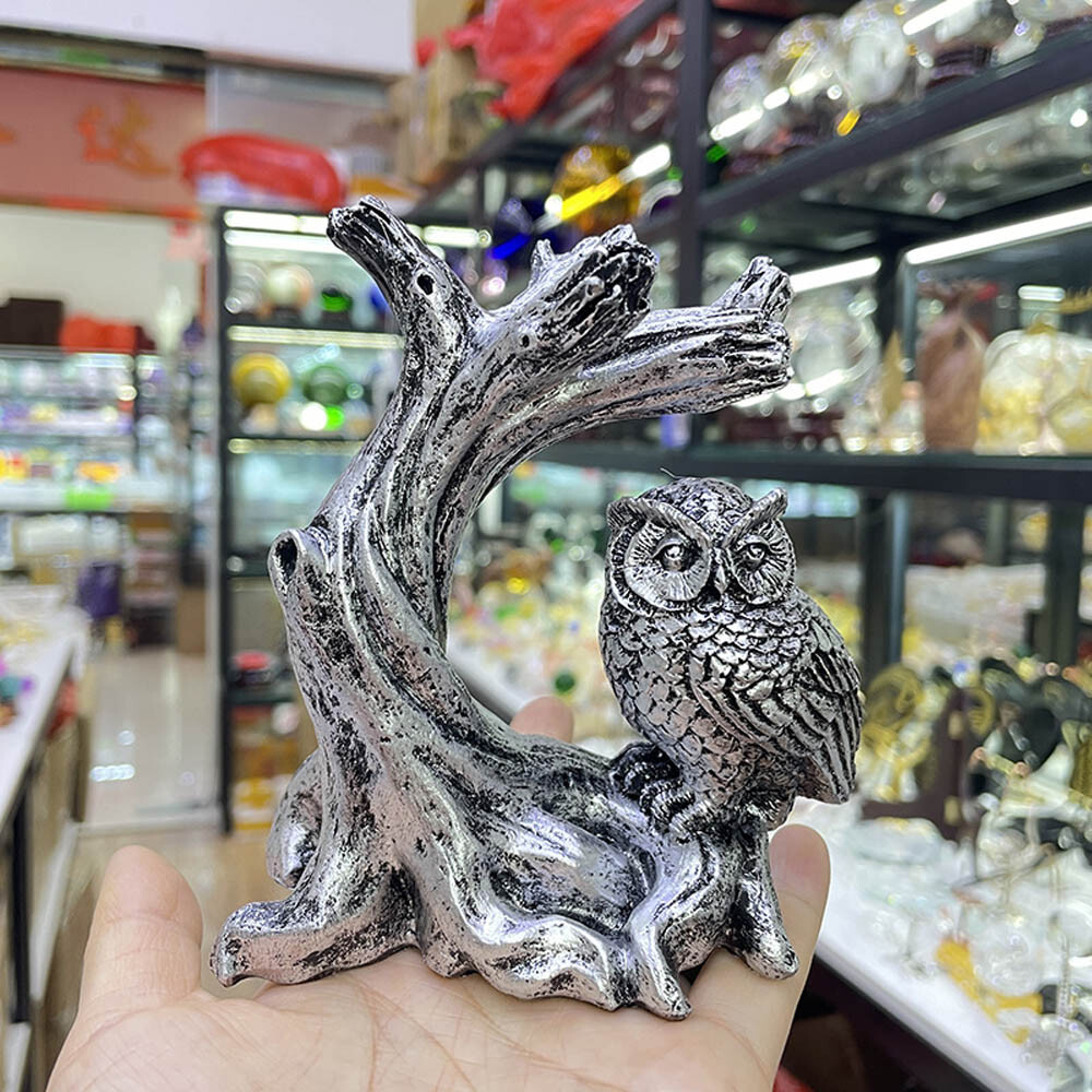 Owl Resin Sphere Holder Stand Base Natural Crystal Ball Hand Decoration Gift USA
