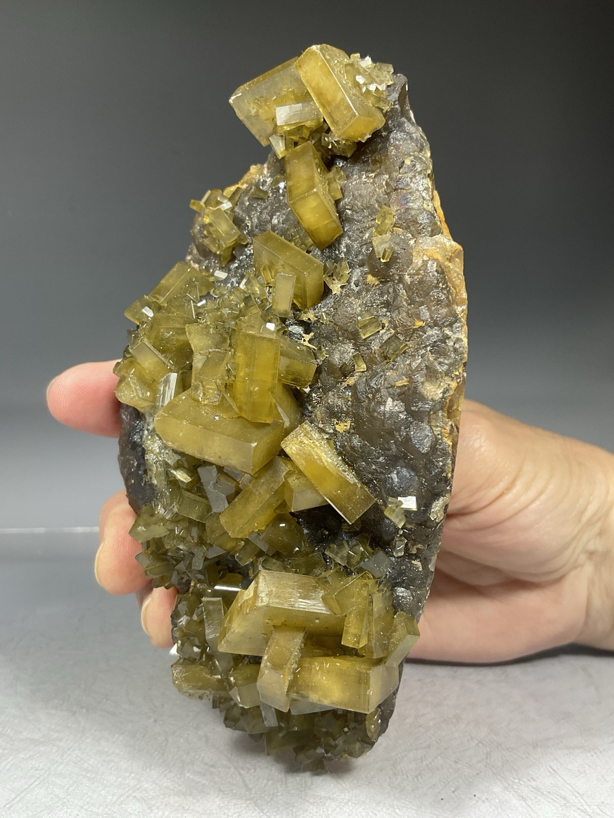 SS Rocks – Golden Barite on Fluorite (Xie Fang, Tiangxi, China) 1.42lbs