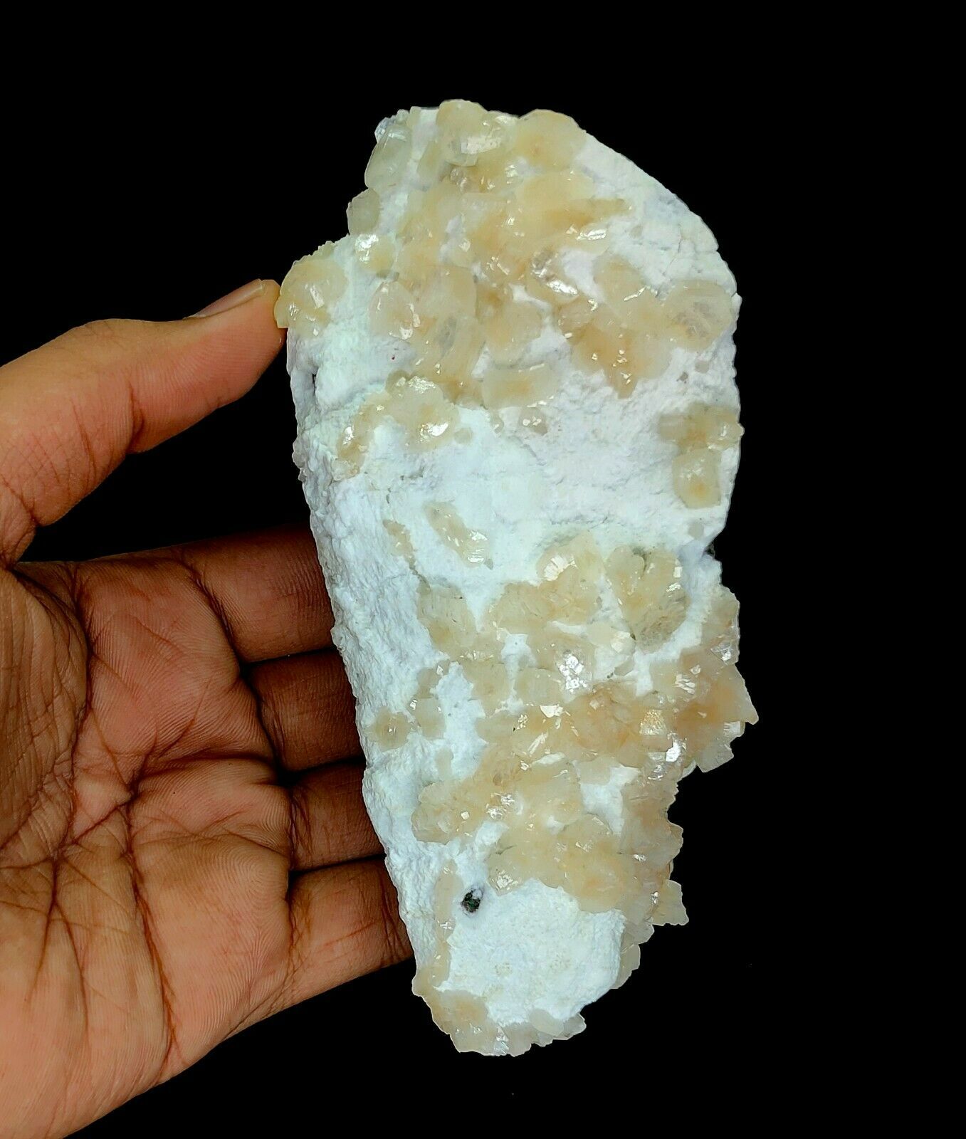 222g Natural 5.25 Inch Heulandite Crystals On Base Matrix Mineral from India