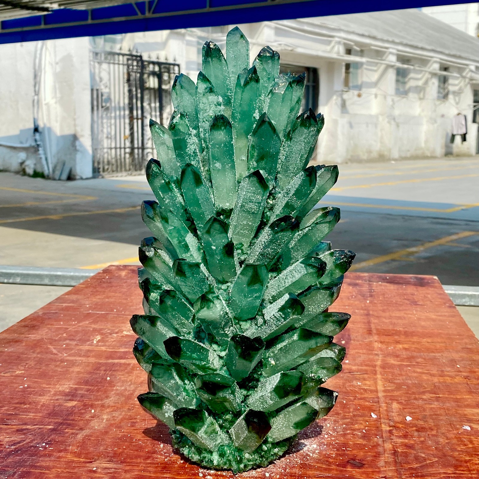 19.8LB Newly discovered green phantom quartz crystal cluster minerals