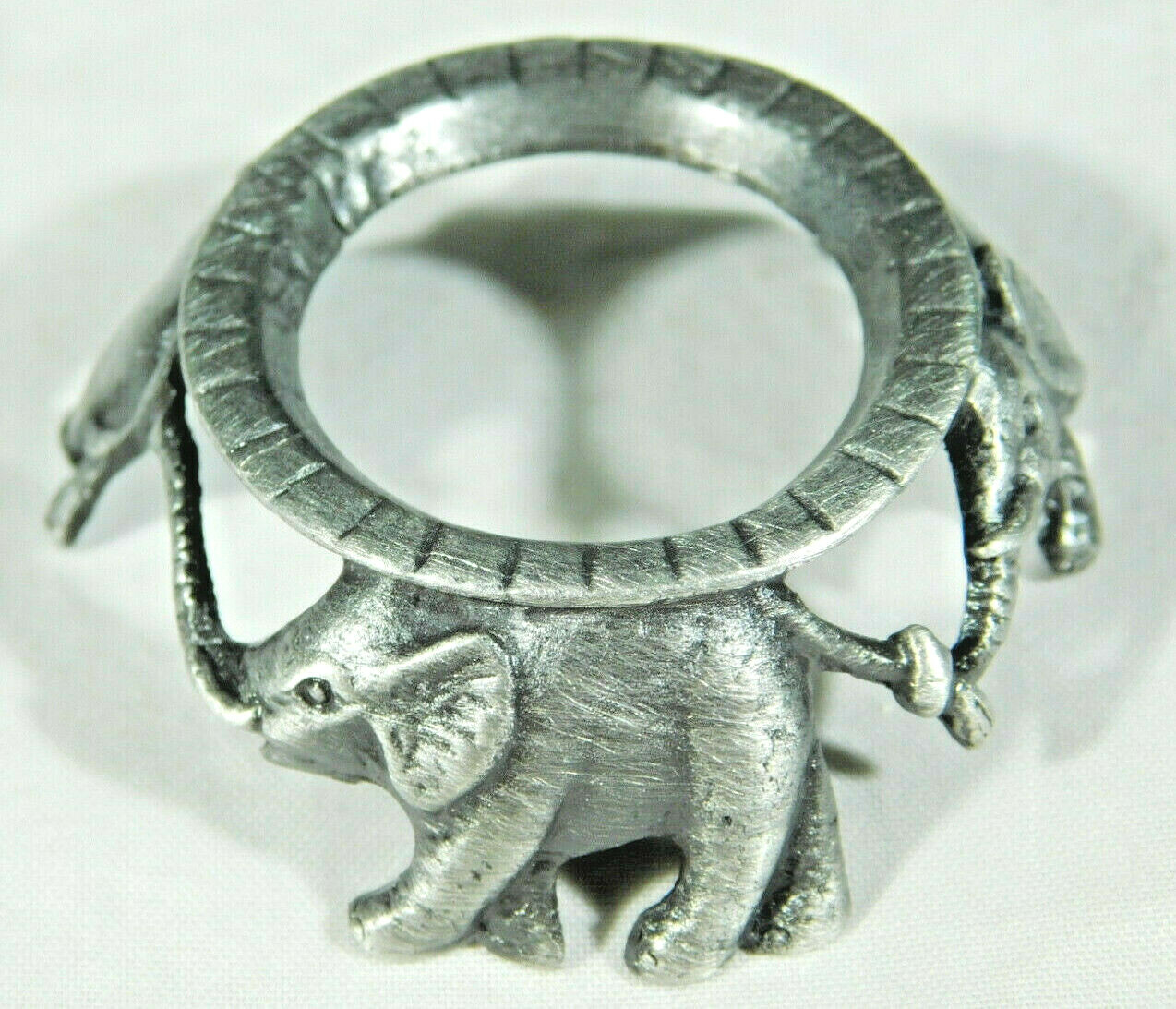 Sphere Display Stand ELEPHANT Design Pewter Color Small Size